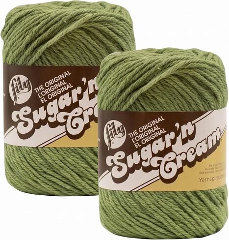 Lily Sugar 'N Cream The Original Solid Yarn, 2.5oz, Medium 4 Gauge, 100% Cotton - Sage Green - Machine Wash & Dry in Kuwait