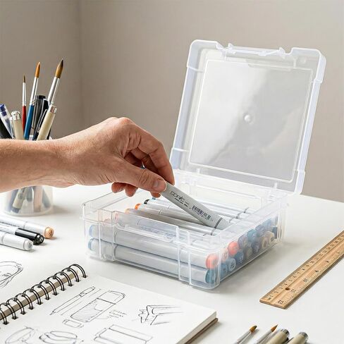 ArtBin 6953AB ClearView 6" x 6" Box Art & Craft Organizer, [1] Plastic Storage Case, Clear in Kuwait