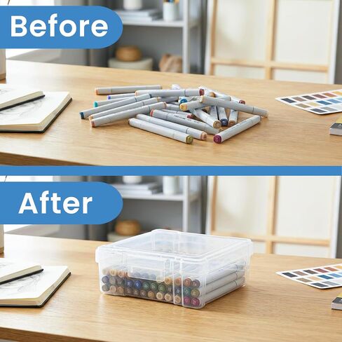 ArtBin 6953AB ClearView 6" x 6" Box Art & Craft Organizer, [1] Plastic Storage Case, Clear in Kuwait