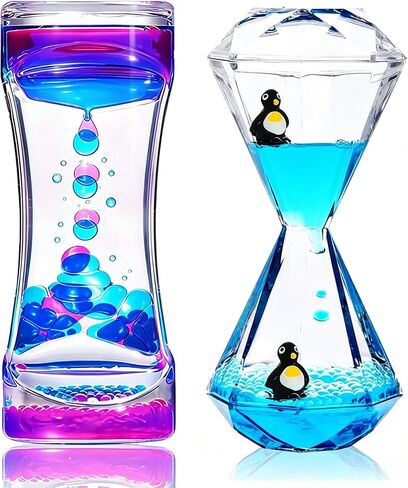 Calming Sensory Toys for Kids with Autism ADHD Anxiety or Special Needs-3 Pack Liquid Motion Bubbler Timers (Style #1) in Kuwait
