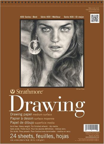 Strathmore Medium Drawing Spiral Paper Pad 9"X12"-24 Sheets -400400, Medium in Kuwait