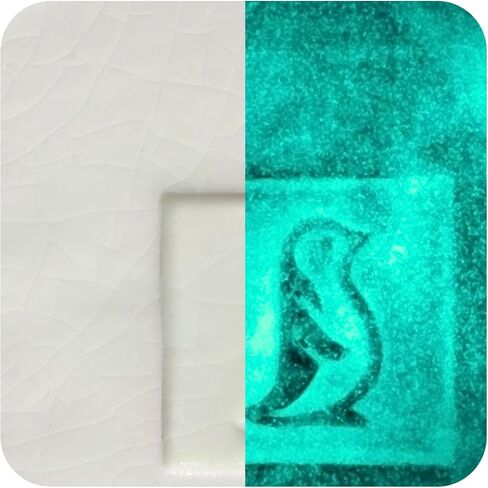 Penguin Pottery - Glow in The Dark Pottery Glaze - Aqua - Low Fire Glaze Cone 06 - Glow in The Dark Paint for Ceramics (16 oz | 473 ml) in Kuwait
