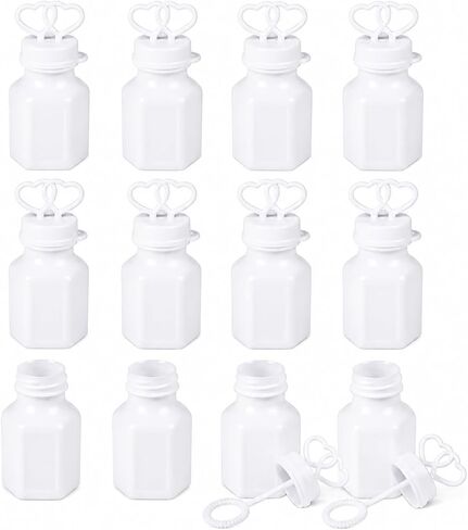 Valentine's Double Hearts Wedding Bubbles in A Mini White Bottle, Includes Bubble Wand, Hexagon Bubble Bottles Party Favors, 0.6 Oz Mini Bottle (12-Pack) in Kuwait