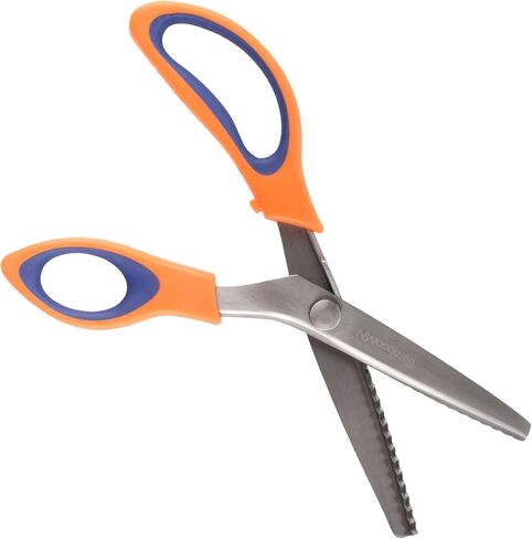 JubileeYarn Professional Grade Pinking Shears - 9.5" Serrated Stainless Steel - Orange & Blue - 1 Pair in Kuwait