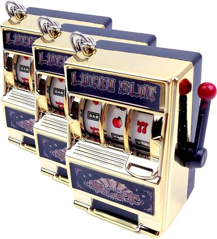 MAGIKON Mini Slot Machine Toy, Funny Lucky Slot Machine Bank with Spinning Reel and Keychain, Nice as Creative Festival Gift Birthday Cake Decoration in Kuwait