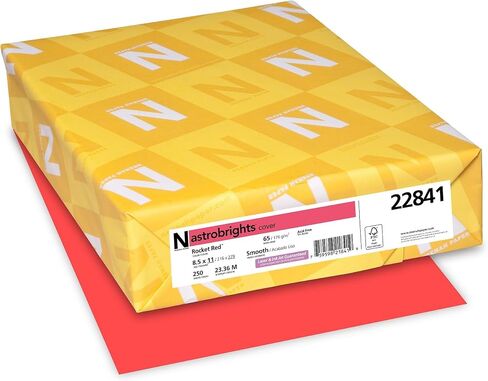 Neenah Paper 22841 Color Cardstock, 65lb, 8 1/2 x 11, Rocket Red, 250 Sheets in Kuwait