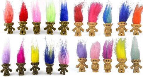10PCS Mini Troll Dolls, PVC Vintage Trolls Lucky Doll Mini Action Figures 1.2" Cake Toppers Chromatic Adorable Cute Little Guys Collection, School Project, Arts Crafts, Party Favors in Kuwait