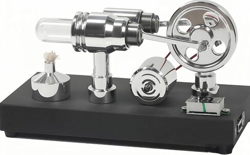 Sunnytech Hot Air Stirling Engine Motor Model Educational Toy Electricity Generator Colorful LED (SC001) in Kuwait