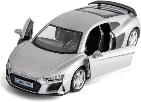 RMZ City Compatible for 1:36 Diecasting Alloy Car Model Audi R8 Toy Car, Pull Back Vehicles Toy Car for Toddlers Kids Boys Girls Gift Silver in Kuwait