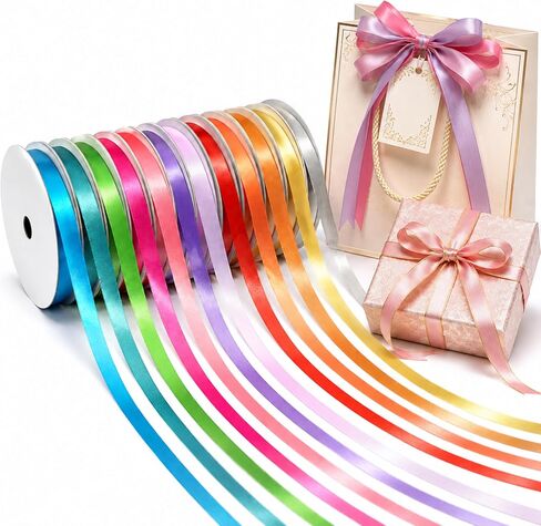 3/8 inch Satin Ribbons Assorted Colors (Solid Bright) in Kuwait