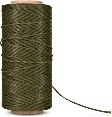 Flexzion Waxed Thread - 284 Yards 0.8mm 150D Polyester Wax Thread for Leather Sewing, Bookbinding, Stitching, & DIY Projects (White) in Kuwait