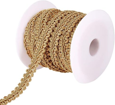 PandaHall 14 ياردة 14 مم بوليستر منسوج Gimp جديلة لتزيين الأزياء DIY الحرف الخياطة صنع المجوهرات، Goldenrod in Kuwait