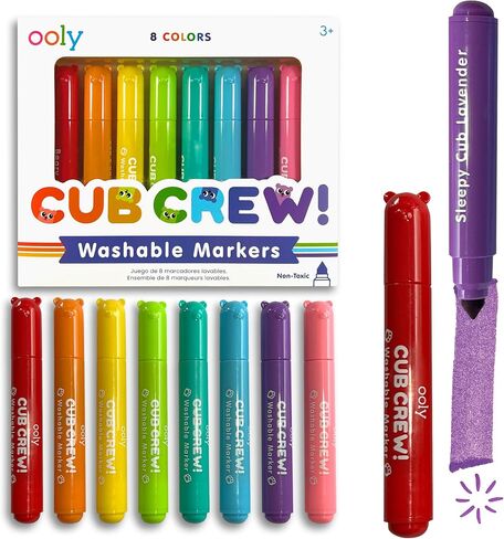 Ooly Thick Washable Markers with Jumbo Grip, Washable Toddler Markers, Mighty Mega Triangle Tip Markers for Toddlers, Kids Markers Washable with Jumbo Barrel, Markers for Little Hands [TRIANGLE TIP] in Kuwait