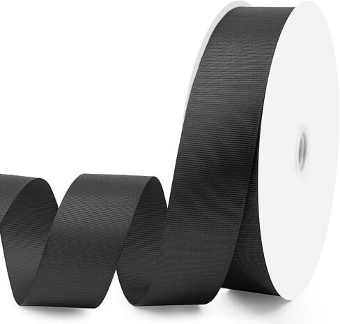 5/8" X 100 Yards Black Grosgrain Ribbon, Premium Grosgrain Ribbon for Sewing, Gift Wrapping, Bow Making, Wedding Decor, Wrapping and More (Black) in Kuwait