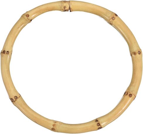 uxcell 4" Round Bamboo Purse Handles, Handbag Handle Replacement Accessories for Purse Making DIY Handmade Beach Bag Straw Bag in Kuwait