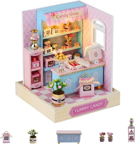 Flever Dollhouse Miniature DIY House Kit Creative Room with Furniture and Frame Type for Romantic Valentine's Gift (A Midsummer Afternoon) in Kuwait