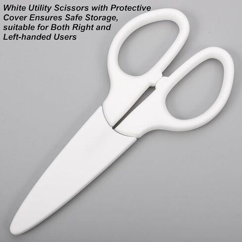 6in Multipurpose Scissors, Comfort Grip, Stainless Steel Sharp Basic Shears for Office Home Household Kitchen School Craft Supplies w/Protective Cover in Kuwait