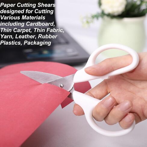 6in Multipurpose Scissors, Comfort Grip, Stainless Steel Sharp Basic Shears for Office Home Household Kitchen School Craft Supplies w/Protective Cover in Kuwait