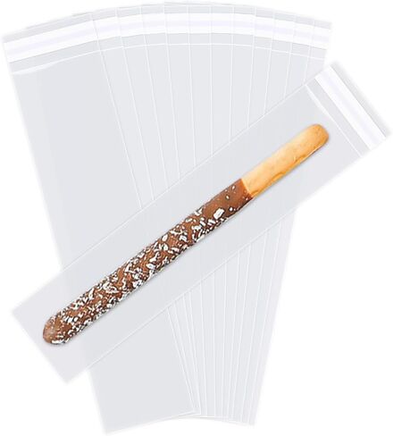 iMailer - 1000 Pcs - 2" x 10" Pretzel Rod Bags - Self Adhesive Small Cellophane Treats Bags - Pretzels Individual Bags for Bakery, Candies, Cookies, Gifts in Kuwait