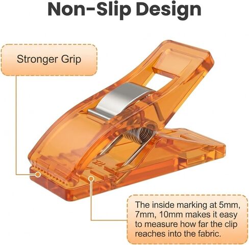 Performore Magik Clips, 100-Pack Multicolored Sewing Clips for Quilting & Crafts Ideal for Precise Sewing, Fabric Holding, and Creative Craft Projects in Kuwait