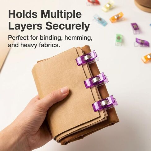 Performore Magik Clips, 100-Pack Multicolored Sewing Clips for Quilting & Crafts Ideal for Precise Sewing, Fabric Holding, and Creative Craft Projects in Kuwait