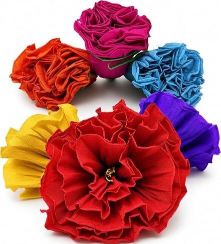 Alondra's Imports Mexican Paper Flowers – Party Decorations, Ofrenda Decorations, Fiestas, Altar, Day of The Dead, Flores para El Dia De Los Muertos, Flores para Decoracion, Unique Assorted (12 Pack) in Kuwait