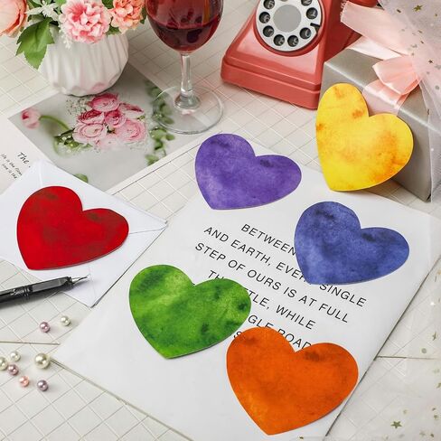 48 Pcs Hearts Cutouts Heart Shaped Cutouts Assorted Color Accent for Crafts Marble Paper Printed Cardstock Cut Outs for Kids School Classroom Valentine‘s Day Decor(Heart Style) in Kuwait