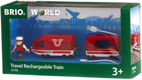 BRIO World 33746 - Travel Rechargeable Train - 4 Piece Wooden Toy Train Set for Kids Age 3 and Up in Kuwait