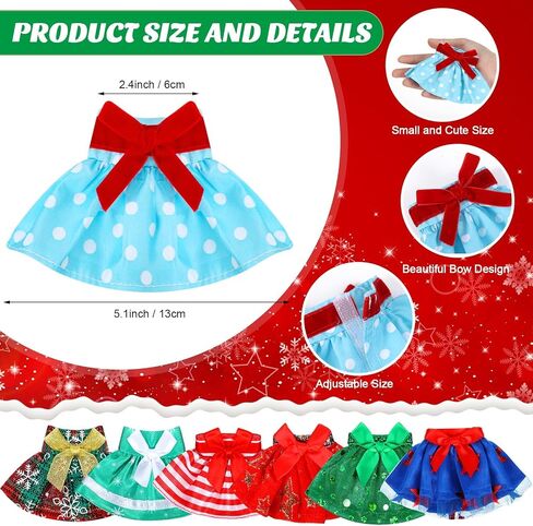 Hercicy 20 Pcs Christmas Elf Doll Clothes Christmas Elf Accessories Outfit Dress Sweater Skirts Knitted Clothing with Santa Xmas Tree Elk Snowman Print for Doll Holiday Xmas Gift, Doll Not Included in Kuwait