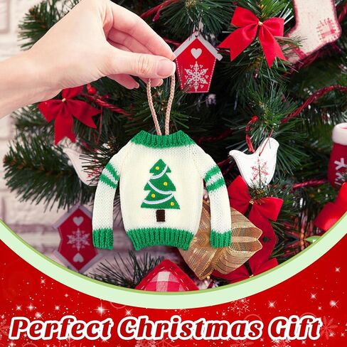 Hercicy 20 Pcs Christmas Elf Doll Clothes Christmas Elf Accessories Outfit Dress Sweater Skirts Knitted Clothing with Santa Xmas Tree Elk Snowman Print for Doll Holiday Xmas Gift, Doll Not Included in Kuwait