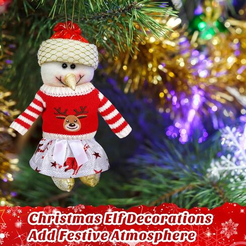 Hercicy 20 Pcs Christmas Elf Doll Clothes Christmas Elf Accessories Outfit Dress Sweater Skirts Knitted Clothing with Santa Xmas Tree Elk Snowman Print for Doll Holiday Xmas Gift, Doll Not Included in Kuwait