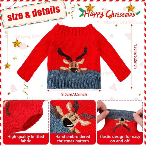 Ramede 8 Pcs Christmas Elf Clothing Accessory Set Christmas Elf Doll Clothes Include Earmuffs Cozy Scarf Inflatable Snow Tube Small Sweater for Elf Accessories Elf Doll Outfit Costume in Kuwait