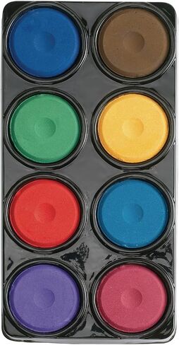 Colorations® Tempera Cakes, 8 Jumbo Cakes, 8 Tropical Bold Colors, Great Value Paint, Kids Tempera Paint, Paint for Children, Kids Paint Set, Homeschool, Home school use,Red, 1 Count (Pack of 1) in Kuwait