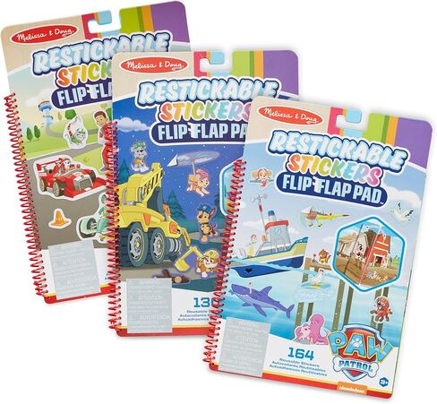 Melissa & Doug PAW Patrol Restickable Stickers Flip-Flap Pad 3-Pack – Classic Missions, Adventure Bay, Ultimate Rescue - PAW Patrol Toys, Reusable Sticker Books For Kids Ages 3+ in Kuwait