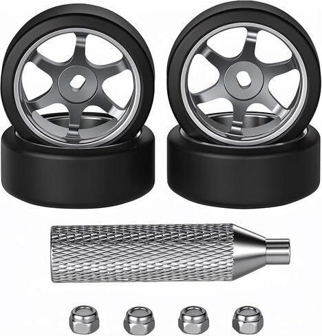 4Pcs 22mm 1/28 Rc Car Drift Wheel Hub with Rc Car Drift Tires for 1/28 Mini-Q HGD1 Mini-Z DRZ Wltoys K969 RC Drift Car Upgrade Parts(logo-purple) in Kuwait