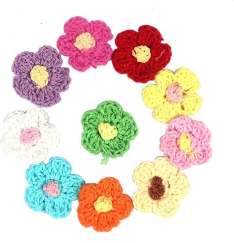 مجموعة YYCRAFT مكونة من 100 زهرة ربيع كروشيه مقاس 1 بوصة in Kuwait