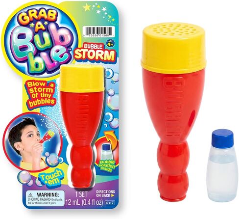 لعبة نفخ الفقاعات القابلة للمس من Grab a Bubble Storm (3 عبوات) من JA-RU I Hundred of Touching Bubbles Soap Solution Toy Favors I Party Favor Pinata الحشو بكميات كبيرة 1508-3A in Kuwait