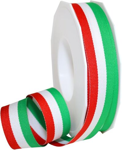 Morex Ribbon Striped Polyester Grosgrain Ribbon, Party Decorations, Gift Wrapping, Fun Patterns, 7/8" by 20 yd., Orange in Kuwait
