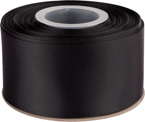 4" Inch Double Faced Satin Ribbon Brown Solid Polyester Craft Ribbon - 25 Yards Perfect for Gift Wrapping, Crafts, Wreath, Wedding Party Ceremony Decoration, Floral Arrangement, Sewing in Kuwait