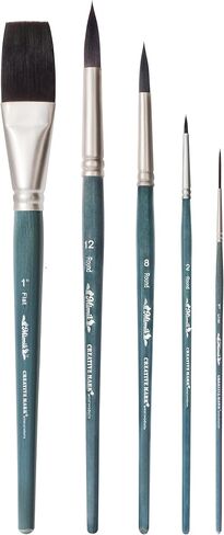 Creative Mark Mimik Synthetic Squirrel Hair Watercolor Brushes - Animal-Friendly, Synthetic Hair Brushes for Painting & Crafts - Oval Wash 1" in Kuwait