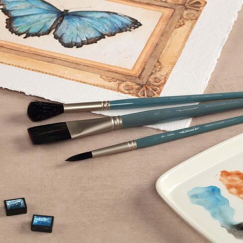 Creative Mark Mimik Synthetic Squirrel Hair Watercolor Brushes - Animal-Friendly, Synthetic Hair Brushes for Painting & Crafts - Oval Wash 1" in Kuwait