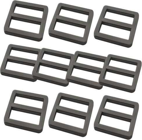 Bytiyar 10 Pcs Alloy Metal Flat Slide Buckle Dual Adjustable TriGlide Keeper Buttons Fasteners for Sewing DIY Accessories in Kuwait
