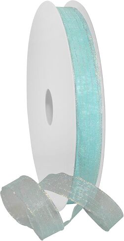 Morex Ribbon 1401.03/50-714 Metallic Harmony Ribbon, 5/8" x 50 yd, Blue/Silver in Kuwait