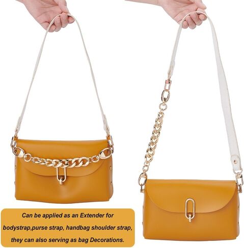 PH PandaHall Purse Extender Chain, 0.7 Inch Wide Flat Bag Chain Aluminum Alloy Bag Handles Short Bag Chain Purse Strap Platinum Metal Bag Strap Purse Clutche Handle for DIY Bag, Lengh 8.6 Inch in Kuwait