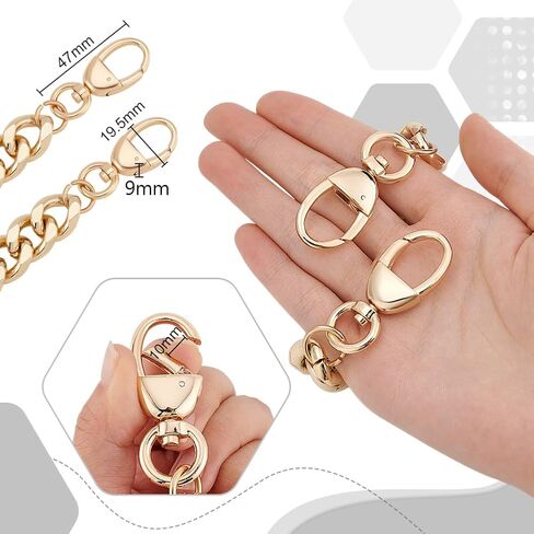 PH PandaHall Purse Extender Chain, 0.7 Inch Wide Flat Bag Chain Aluminum Alloy Bag Handles Short Bag Chain Purse Strap Platinum Metal Bag Strap Purse Clutche Handle for DIY Bag, Lengh 8.6 Inch in Kuwait