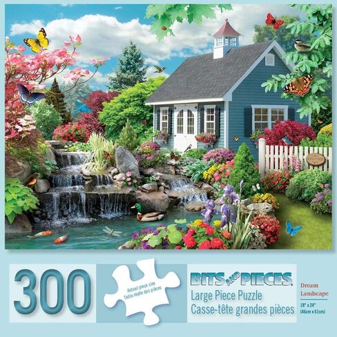 Bits and Pieces – 300 Large Piece Jigsaw Puzzles for Adults - ‘Dream Landscape’ by Artist Alan Giana - 300 Piece Jigsaw Puzzle - 18" X 24" in Kuwait
