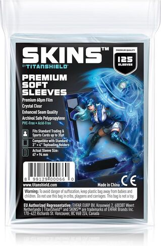 TitanShield 500 Count 60-Microns Thickness Soft Penny Card Sleeves 2-5/8" x 3-5/8" (67x94mm), Ultra Clear (500 Count) in Kuwait