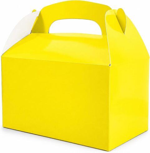 The Dreidel Company Gable Treat Boxes, Goodies Favor Gift Box for Kids Birthday Party Favors, Weddings Events, Baby Shower, 6.25" x 3.5" x 3.5" Inch Box (Black Treat Box, 12-Pack) in Kuwait