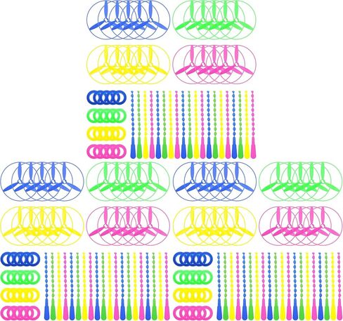 POPLAY Twisty Pull String Flying Saucers/Helicopters, 40 PCS in Kuwait