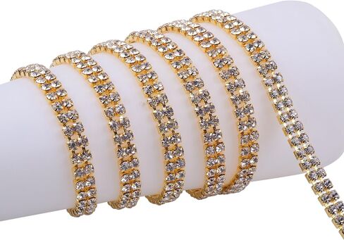 KAOYOO 3 Rows 1 Yard Crystal Rhinestone Chain Trim for Sewing Craft,DIY Decoration,4.0mm/0.16" in Kuwait